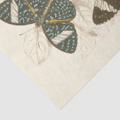 Sepia Blätter mit bunten Schmetterlingen Seidenpapier (Ausschnitt)