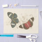 Sepia Blätter mit bunten Schmetterlingen Seidenpapier (Handwerk)