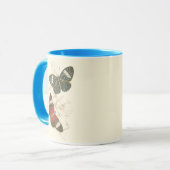 Sepia Blätter mit bunten Schmetterlingen Tasse (Vorderseite Links)