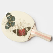 Sepia Blätter mit bunten Schmetterlingen Tischtennis Schläger (Seitenansicht)