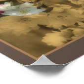 Sepia-Blume blüht teilweise Farbe Abstrakt Poster (Ecke)