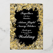 Sepia Blume Boarder über die Einladung zur Schwarz (Vorderseite)