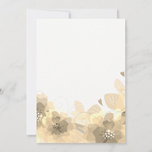 Sepia Blume Hochzeit im Herbst Probe Abendessen Einladung (Rückseite)