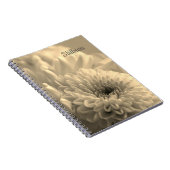 Sepia-Blumen-Foto-Spiralblock Notizblock (Rechte Seite)