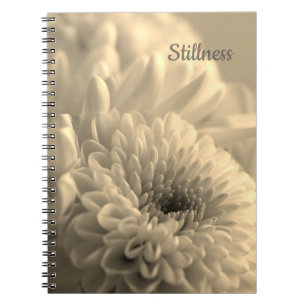 Sepia-Blumen-Foto-Spiralblock Notizblock