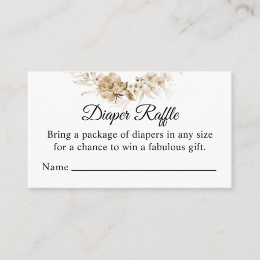 Sepia Blumentropfen, Windelrasendusche Begleitkarte (Vorderseite)