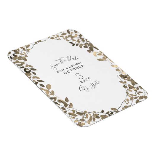 Sepia Botanical Wedding Save the Date Magnet (Rechte Seite)