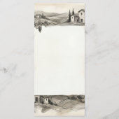 Sepia-Botanik-Rahmen-Hochzeitsmenü Menükarte (Rückseite)