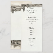 Sepia-Botanik-Rahmen-Hochzeitsmenü Menükarte (Vorne/Hinten)
