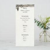 Sepia-Botanik-Rahmen-Hochzeitsmenü Menükarte (Stehend Vorderseite)