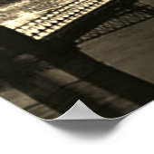 Sepia Brooklyn Bridge New York Night Poster (Ecke)