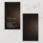 Sepia Brown Color Vertical Modern Beruflich Visitenkarte (Vorne/Hinten)