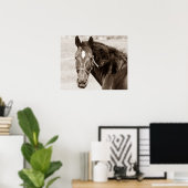 Sepia Brown Horse Poster (Heimbüro)
