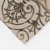 Sepia-Brown-Scrollwork-Muster Fleecedecke (Ecke)