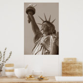 Sepia Brown Statue of Liberty New York City Poster (Küche)