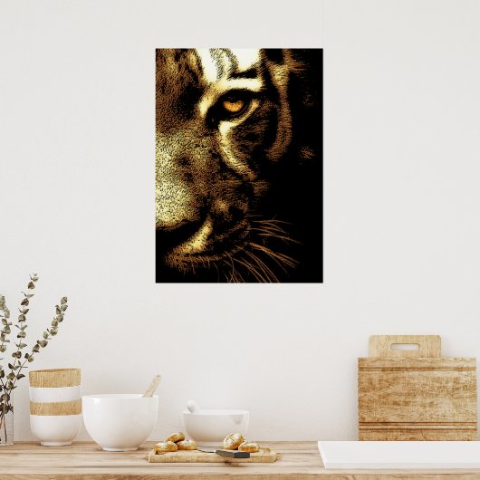 Sepia Brown Sumatran Borneo Tiger Eye Poster (Küche)