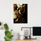 Sepia Brown Sumatran Borneo Tiger Eye Poster (Heimbüro)