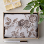 Sepia Brown Vintages BlumenToile No.2 Seidenpapier (Geschenk)