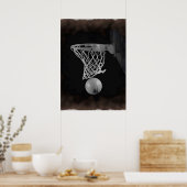Sepia Brownes Tones Basketball Artwork Poster (Küche)