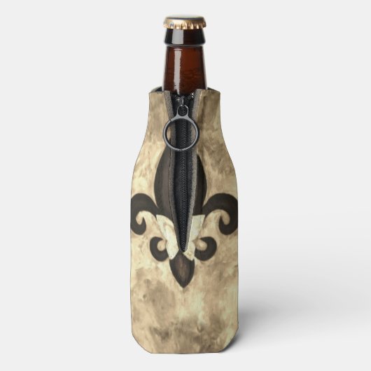 Sepia Butterfleur | Tan Butterfly über Lilie Flaschenkühler (Flasche Rückseite)