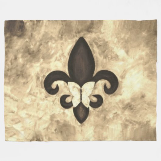 Sepia Butterfleur | Tan Butterfly über Lilie Fleecedecke (Vorderseite (Horizontal))