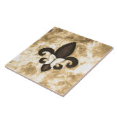 Sepia Butterfleur | Tan Butterfly über Lilie Fliese (Seite)