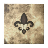 Sepia Butterfleur | Tan Butterfly über Lilie Fliese (Vorderseite)