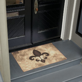 Sepia Butterfleur | Tan Butterfly über Lilie Fußmatte