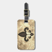 Sepia Butterfleur | Tan Butterfly über Lilie Gepäckanhänger (Vorderseite vertikal)