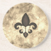 Sepia Butterfleur | Tan Butterfly über Lilie Untersetzer (Vorne)