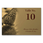 Sepia Butterfly Nature Personalisiert Wedding Tischnummer (Vorderseite)