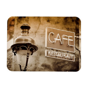 Sepia-Café-Schild, Paris, Frankreich Magnet