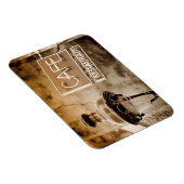 Sepia café sign, Paris, Frankreich Magnet (Rechte Seite)