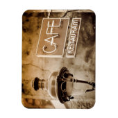 Sepia café sign, Paris, Frankreich Magnet (Vertikal)