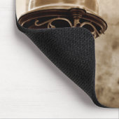 Sepia café sign, Paris, Frankreich Mousepad (Ecke)