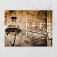 Sepia café sign, Paris, Frankreich