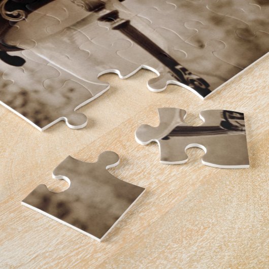 Sepia café sign, Paris, Frankreich Puzzle (Seite)