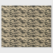 Sepia Camouflage Wrapping Paper Geschenkpapier (Flach)