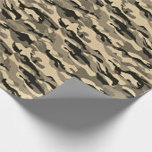 Sepia Camouflage Wrapping Paper Geschenkpapier (Ecke)