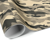 Sepia Camouflage Wrapping Paper Geschenkpapier (Rolleneckpunkt)