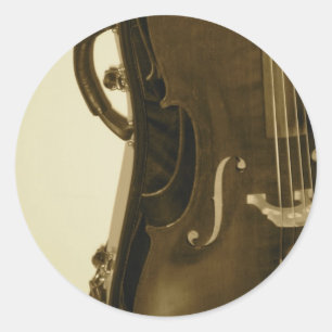 Sepia Cello Aufkleber