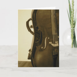 Sepia Cello Grußkarte Karte
