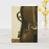 Sepia Cello Grußkarte Karte (Gelbe Blume)