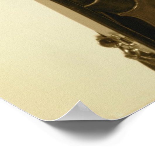 Sepia Cello Poster (Ecke)