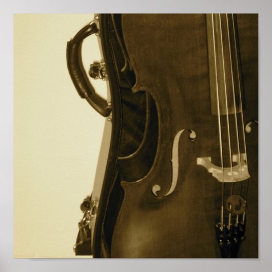 Sepia Cello Poster (Vorne)