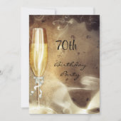 Sepia Champagne Glass Einladung (Vorderseite)