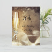 Sepia Champagne Glass Einladung (Stehend Vorderseite)