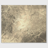 Sepia Champaigne Gold Marble Shiny Metallic Stroke Geschenkpapier (Flach)