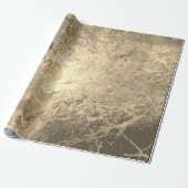 Sepia Champaigne Gold Marble Shiny Metallic Stroke Geschenkpapier (Ungerollt)