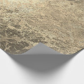 Sepia Champaigne Gold Marble Shiny Metallic Stroke Geschenkpapier (Ecke)